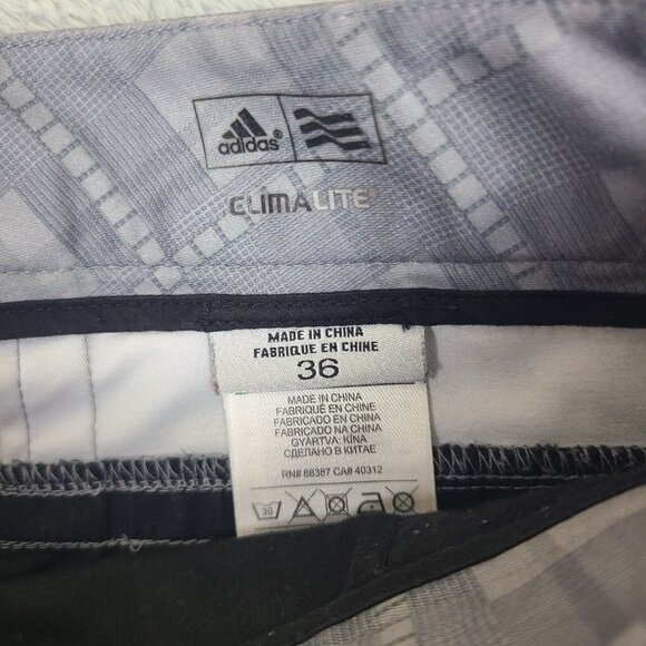 Adidas Men’s‎ Climalite Gray Plaid Golf Athleisure Shorts Sz 36 Men's Casual - Picture 2 of 8